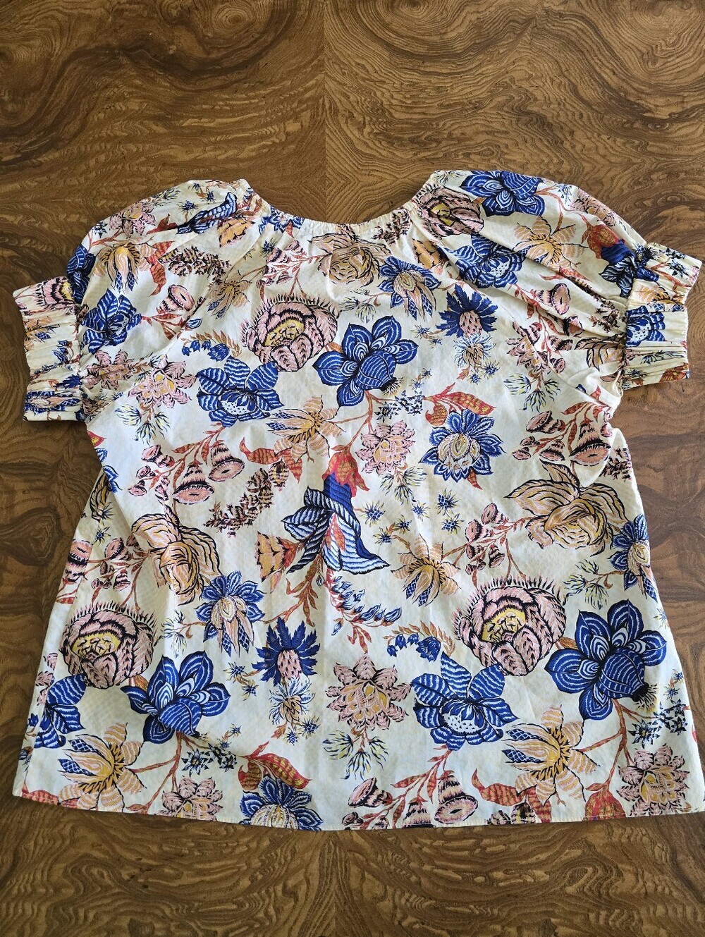 Ulla Johnson Floral Print Cotton Blouse Womens Size 0, Puff Sleeves, Boho Chic - Picture 2 of 6